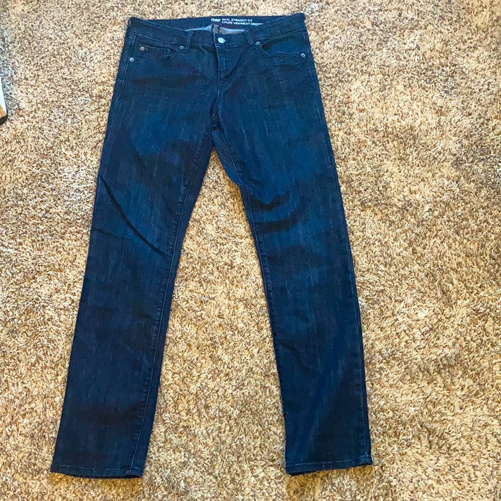 Gap 29 Long Real Straight Fit Dark Wash Jeans